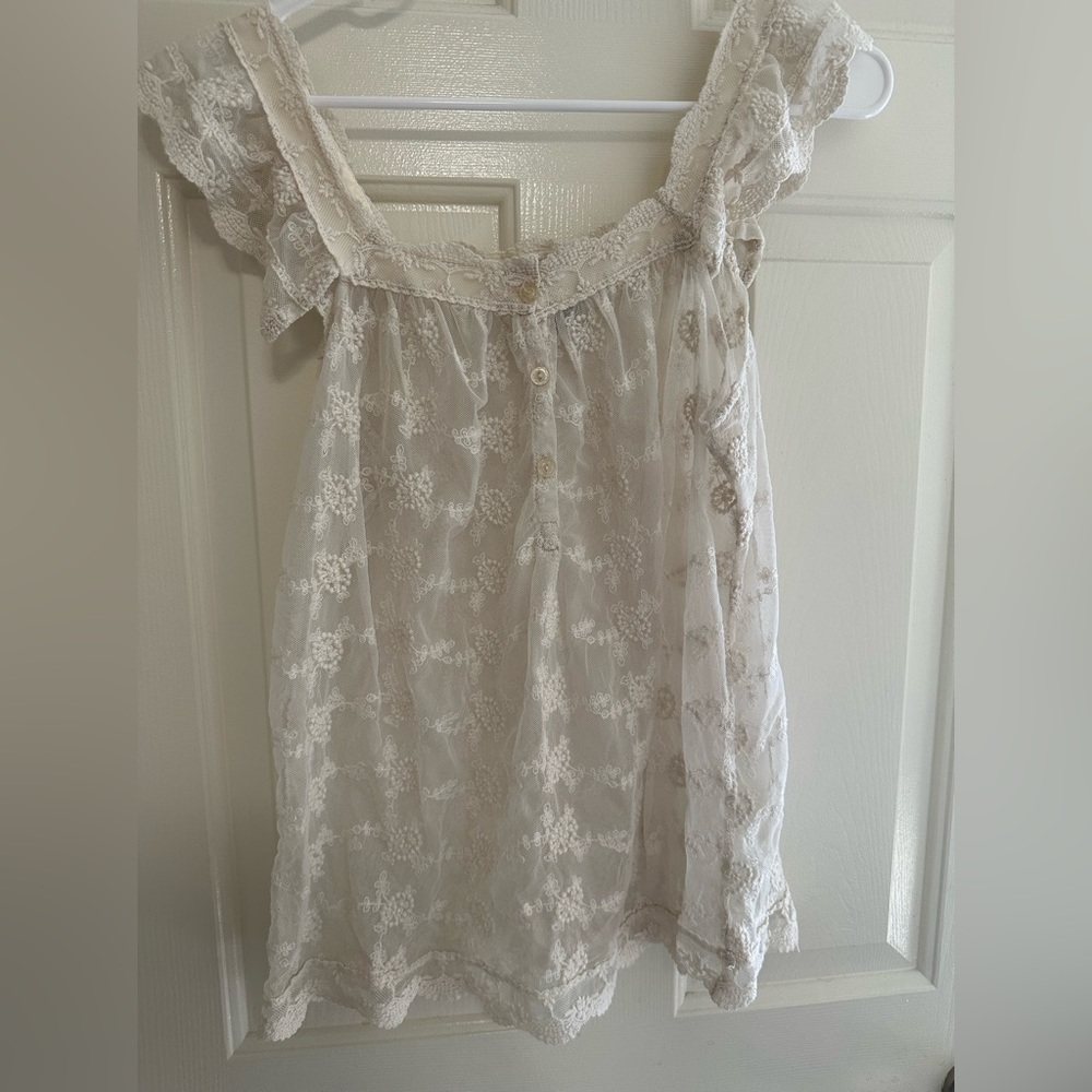lacey mesh tank top